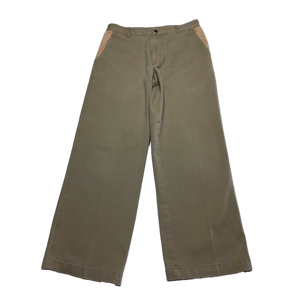 Orvis Pants 32x28.5 Khaki Tan‎ Fishing Hunting Field Leather Work Mens